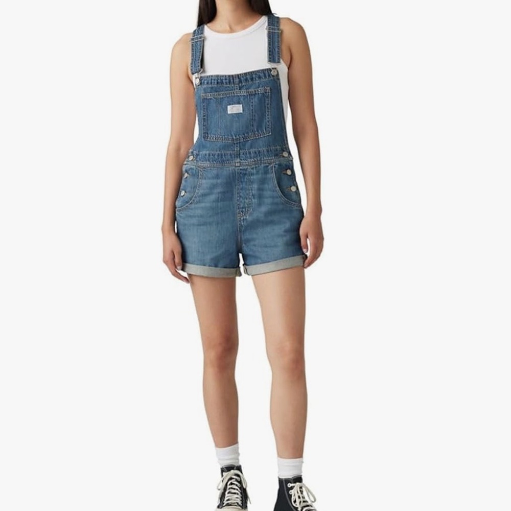 Levi's Blue Denim Short Overalls